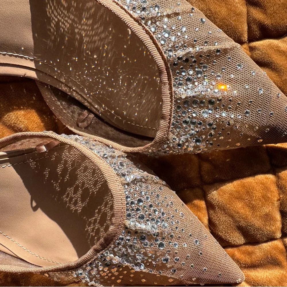 Healed shiny mesh sling back - Picture 4 of 6